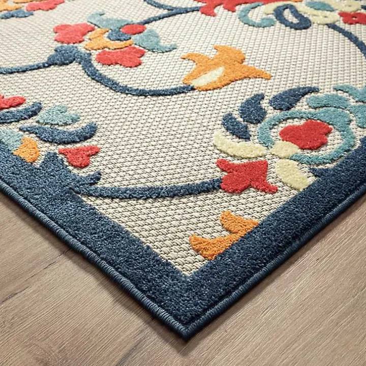 Lyla Multi Floral Damask Indoor/Outdoor Rug, 5x8