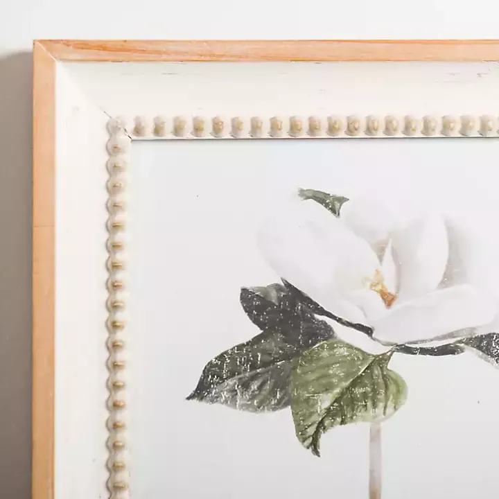 Magnolia Beaded Framed Art Print