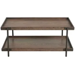 Mahogany Oak Wood Tray Top Coffee Table