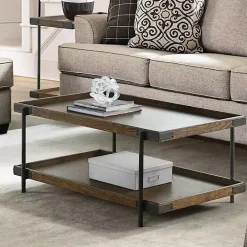 Mahogany Oak Wood Tray Top Coffee Table