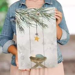 Manger Star Wood Art Print