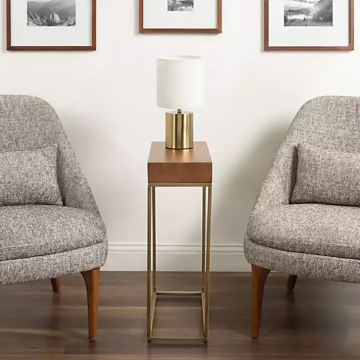 Mango Wood & Gold Slim Karlsen Accent Table