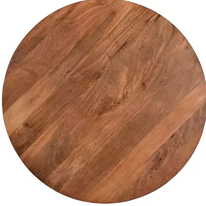 Mango Wood and Black Iron Coffee Table