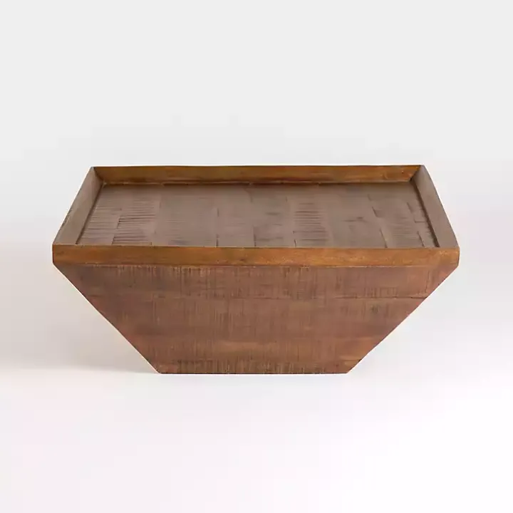 Mango Wood Walnut Angled Square Coffee Table