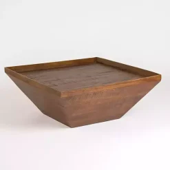 Mango Wood Walnut Angled Square Coffee Table