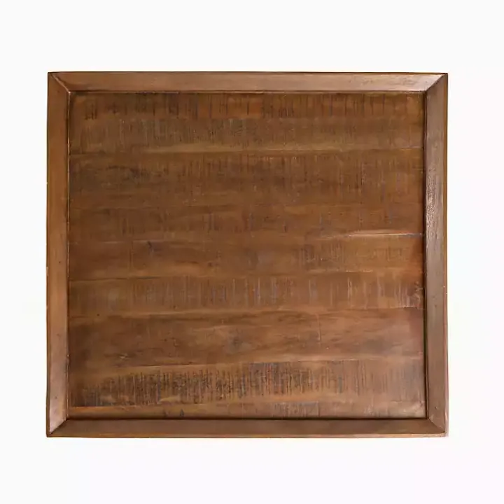 Mango Wood Walnut Angled Square Coffee Table