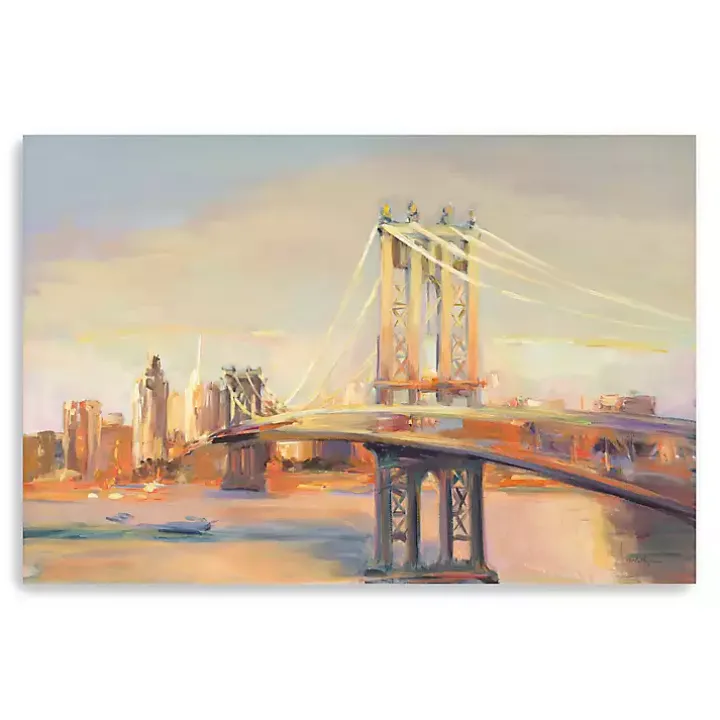 Manhattan Sunrise Canvas Art Print, 60x40 in.