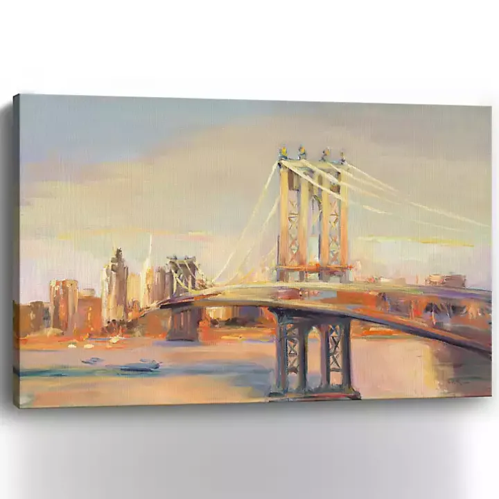 Manhattan Sunrise Canvas Art Print, 60x40 in.