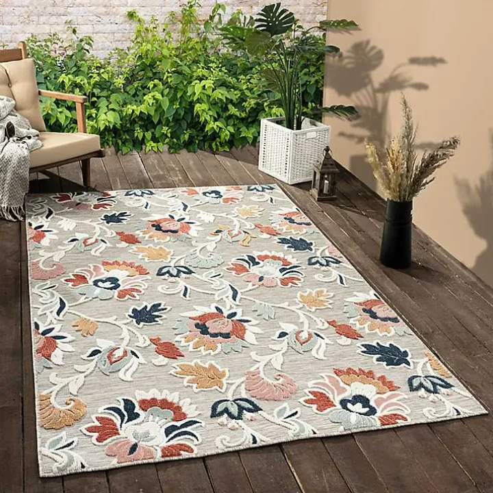 Mara Floral Blossom Indoor/Outdoor Area Rug, 5x7
