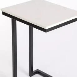 Marble Modern Black Metal C-Table