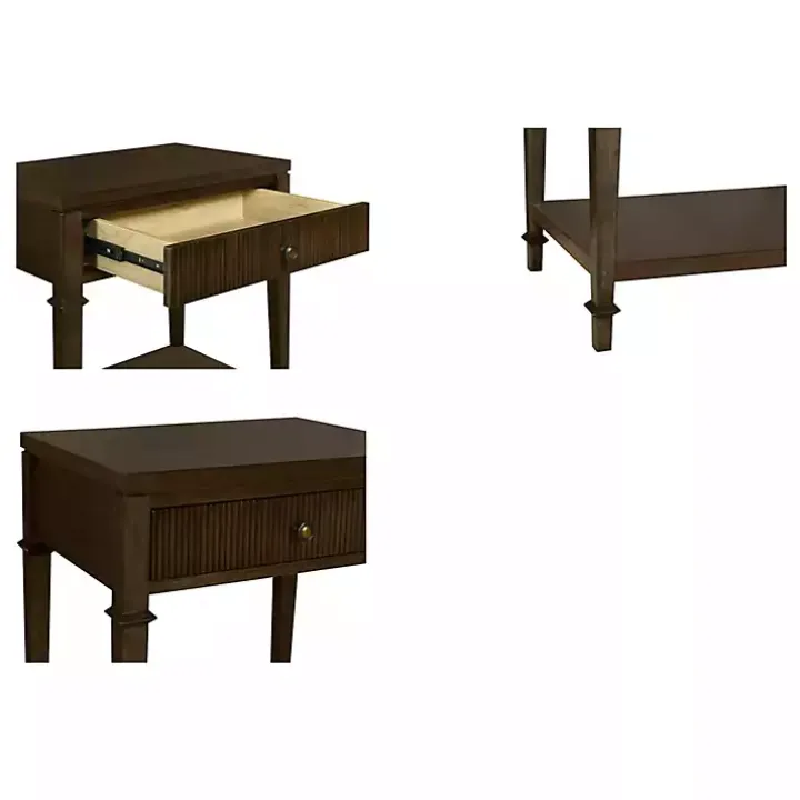Martha Stewart Dark Brown Wood Nightstand