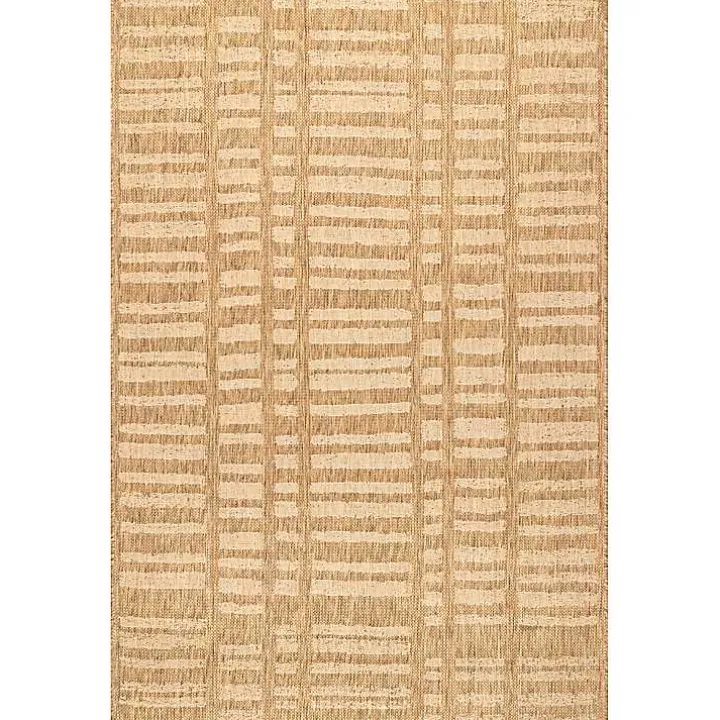 Marti Tan Banded Lines Outdoor Rug, 5x8