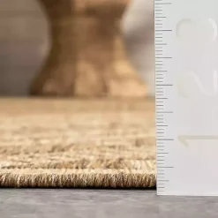 Marti Tan Banded Lines Outdoor Rug, 5x8