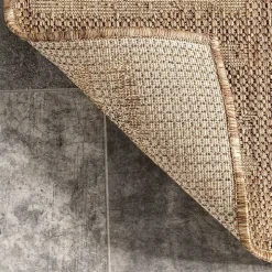 Marti Tan Banded Lines Outdoor Rug, 8x10
