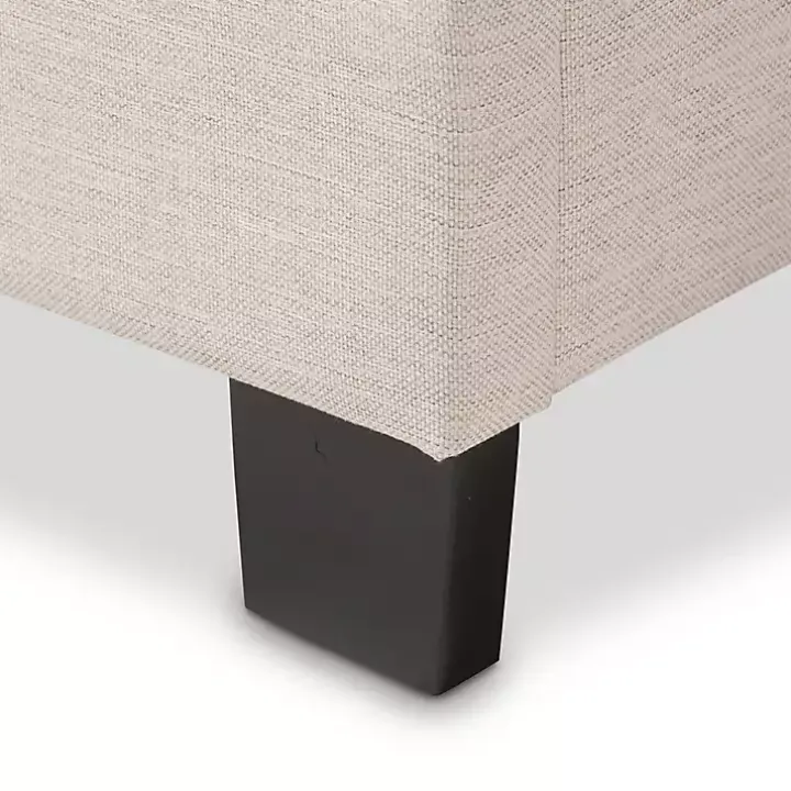 Mary Beige Button Tufted King Bed Frame