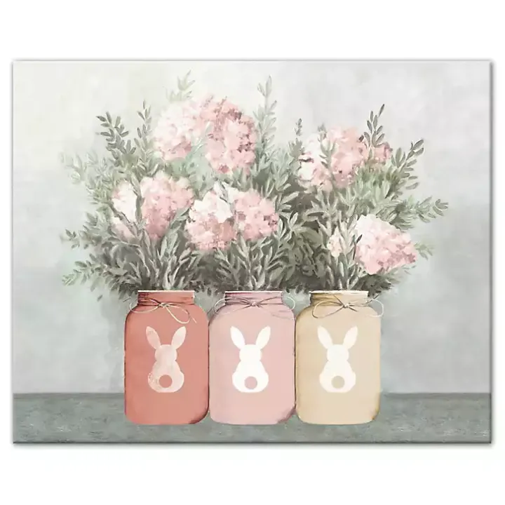Mason Jars Easter Bouquet Canvas Art Print