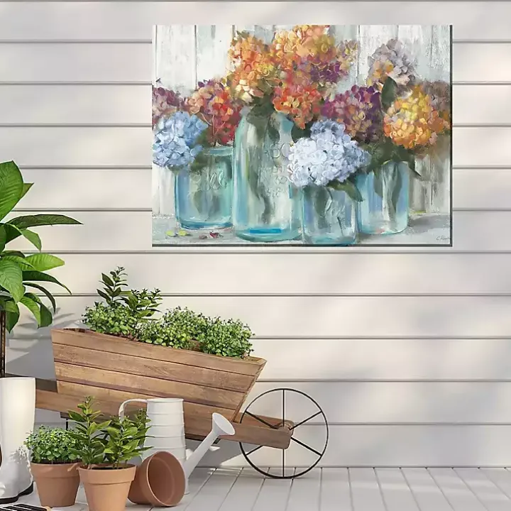 Mason Jars Outdoor Canvas Art Print