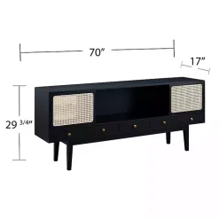 Matilda Midcentury Woven Cane Media Cabinet