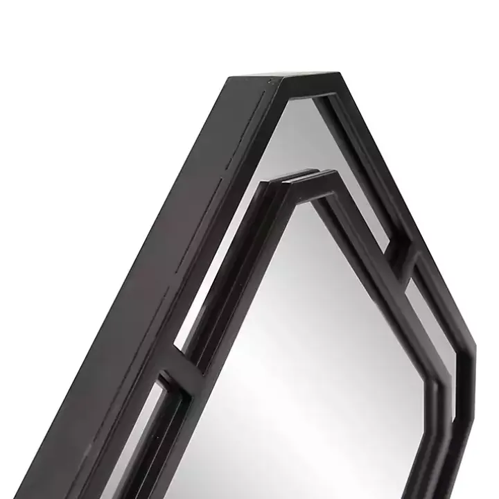 Matte Black Geometric Square Wall Mirror