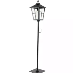 Matte Black Lantern Post with Wreath Holder