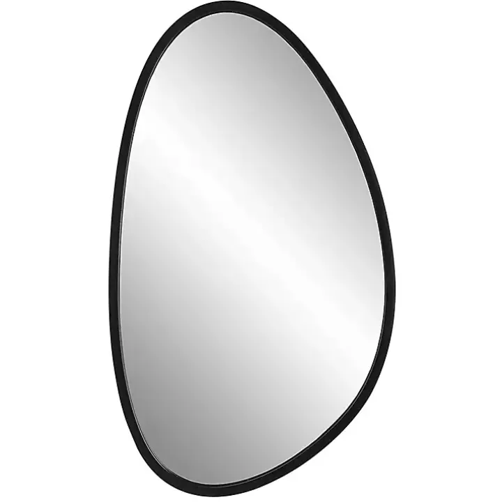Matte Black Modern Asymmetrical Wall Mirror