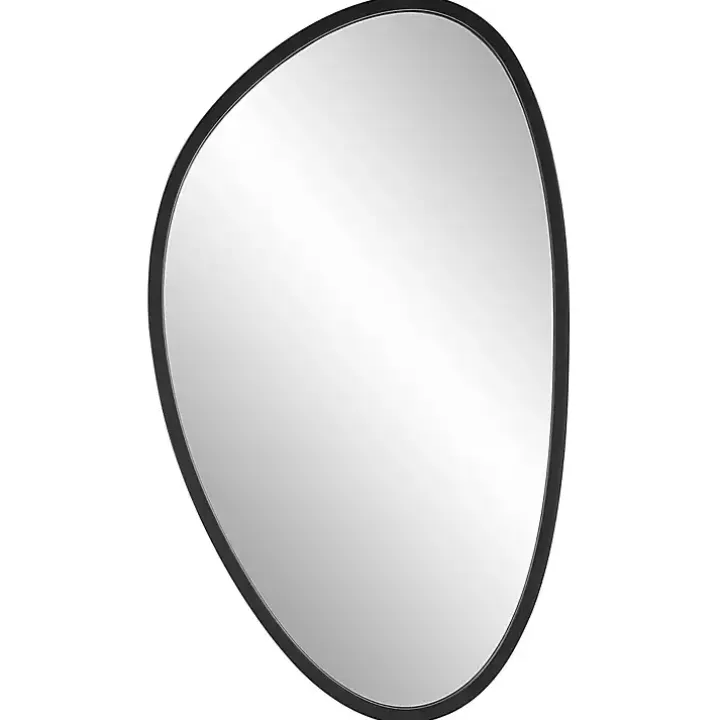 Matte Black Modern Asymmetrical Wall Mirror