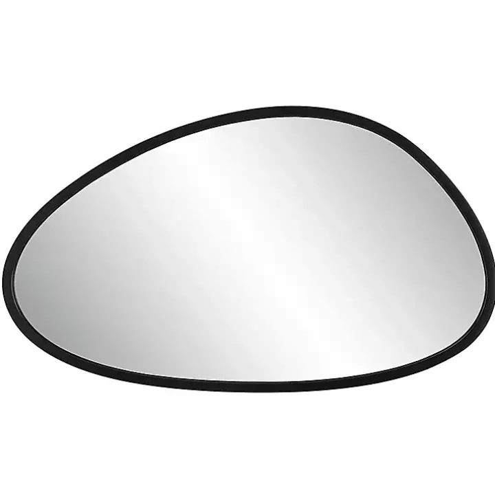 Matte Black Modern Asymmetrical Wall Mirror
