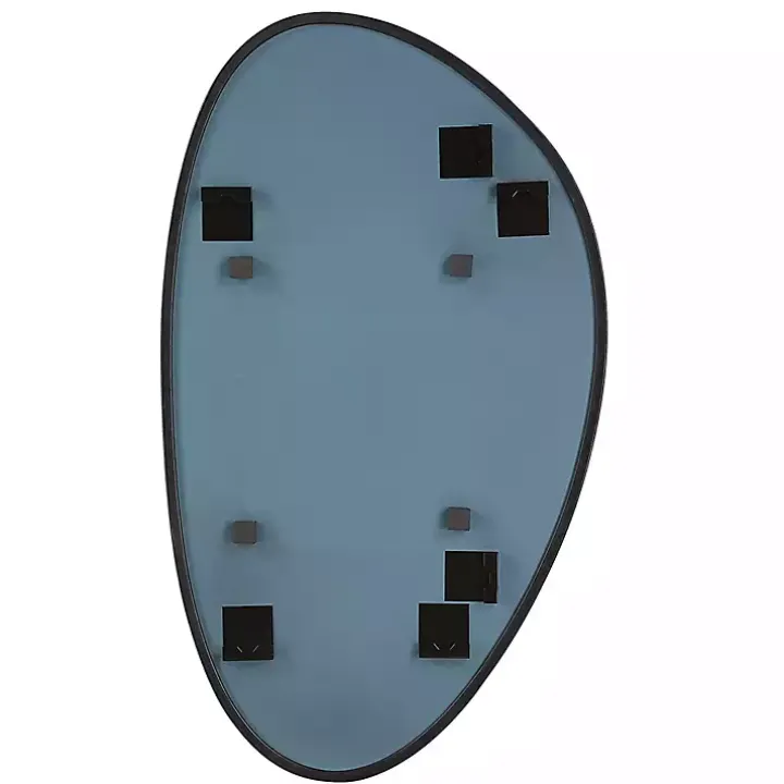 Matte Black Modern Asymmetrical Wall Mirror