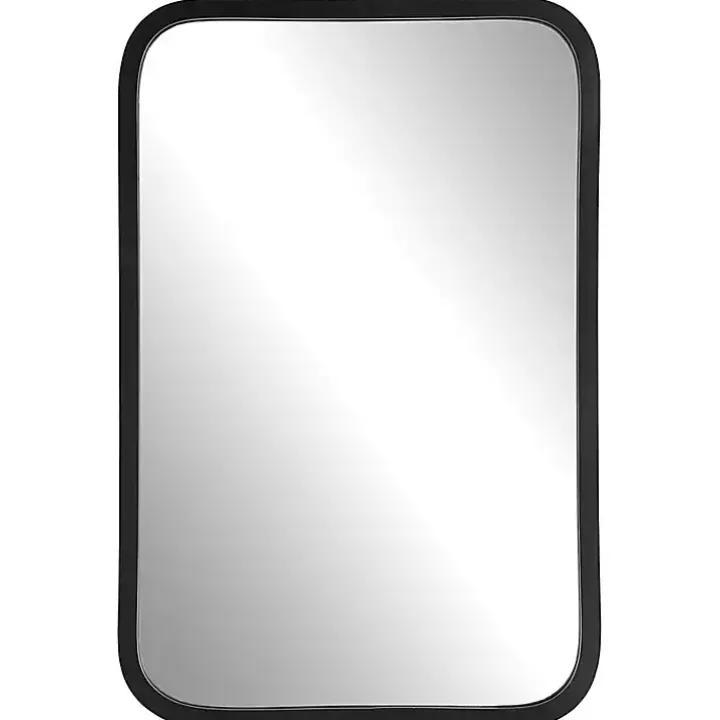 Matte Black Rectangular Wall Mirror