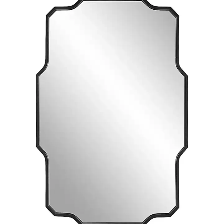 Matte Black Thin Linear Iron Frame Wall Mirror