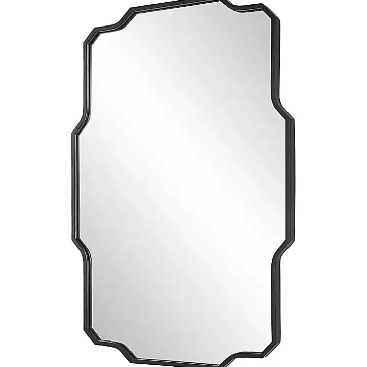 Matte Black Thin Linear Iron Frame Wall Mirror