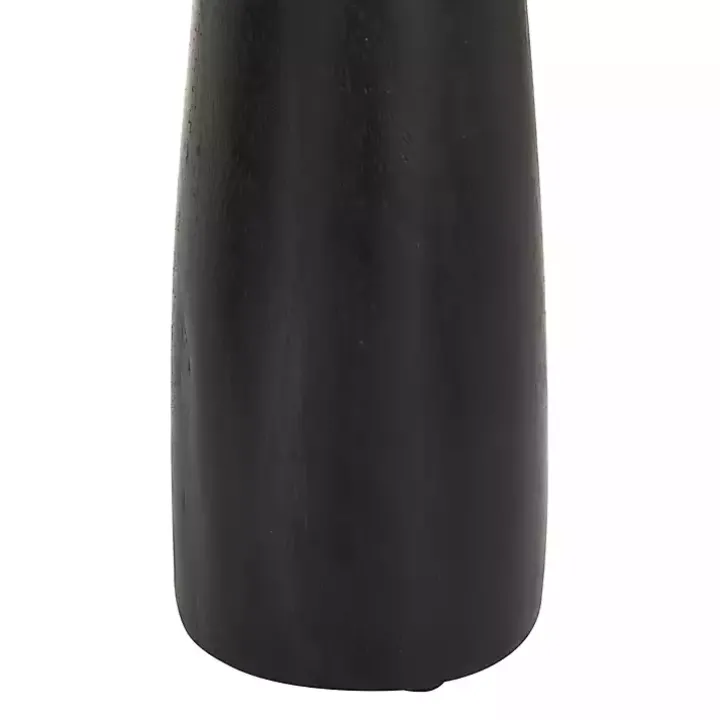 Matte Black Wood T-Shape Candle Holders, Set of 3