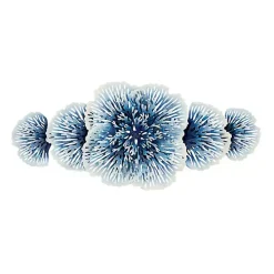 Matte Blue and White Flowers Metal Wall Plaque