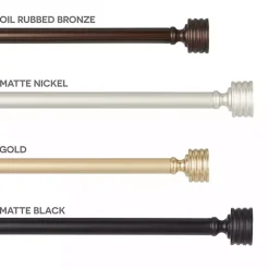 Matte Nickel Stacked Cylinder Curtain Rod, 120 in.