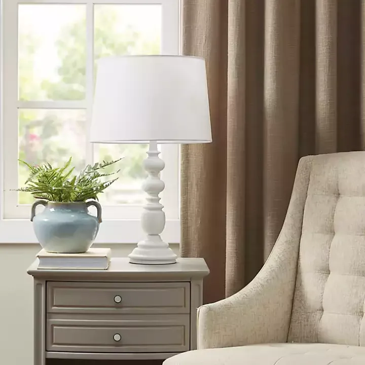 Matte White Candlestick Martha Stewart Table Lamp