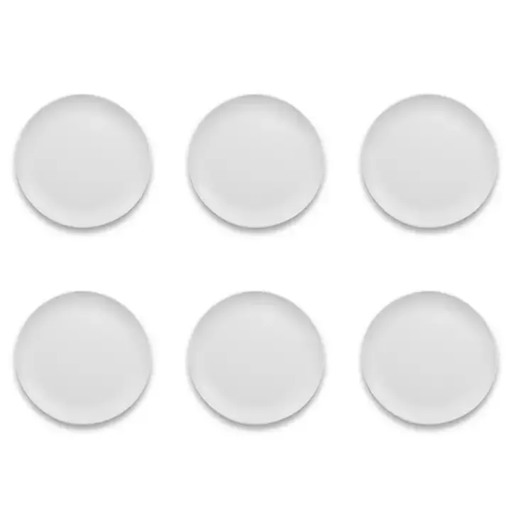 Matte White Melamine Coupe Dinner Plates, Set of 6