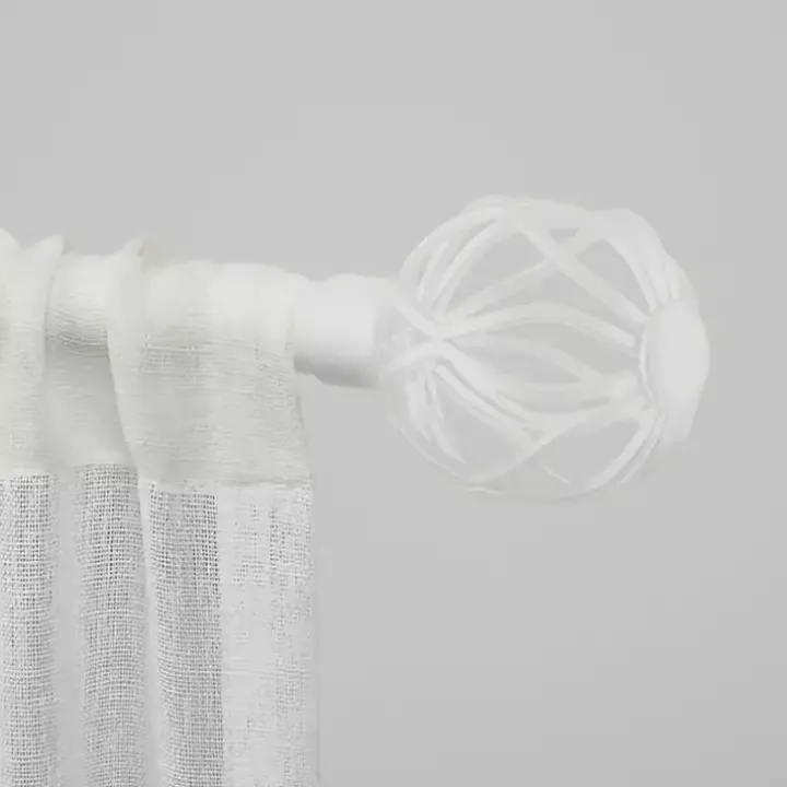 Matte White Open Sphere Curtain Rod, 72 in.