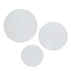 Matte White Ribbed Sunburst Wall Plates, Set of 3