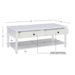 McGhie White 2-Drawer Coffee Table