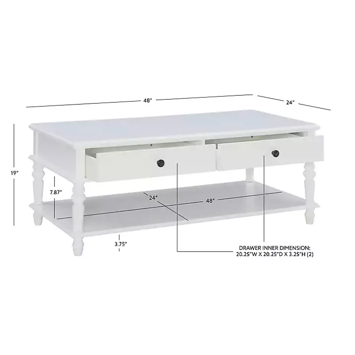 McGhie White 2-Drawer Coffee Table