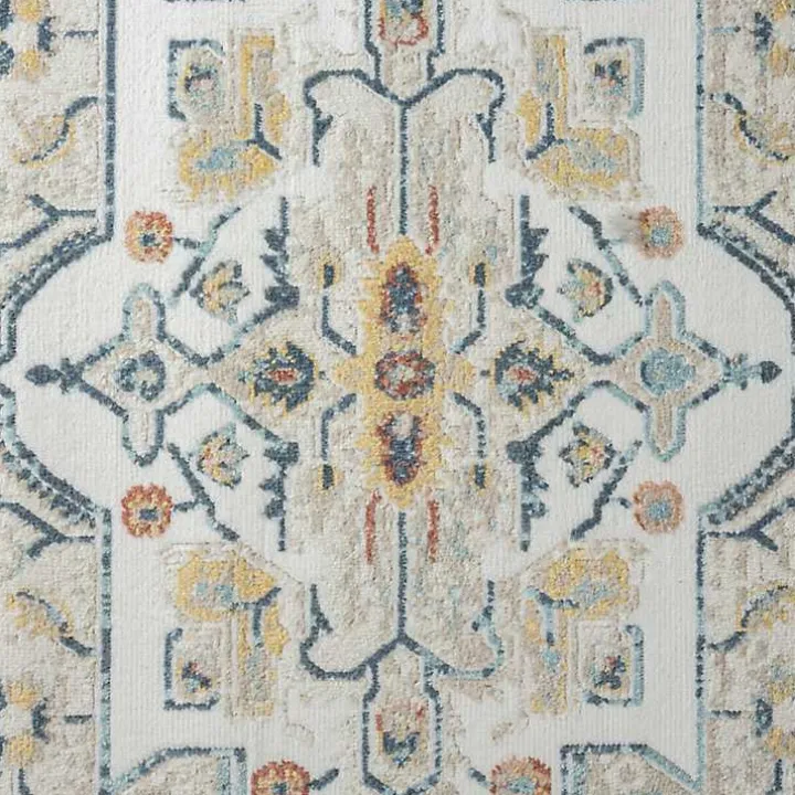 Medallion Ivory Rust Runner, 2x8