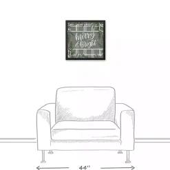 Merry & Bright Plaid Black Framed Wall Plaque
