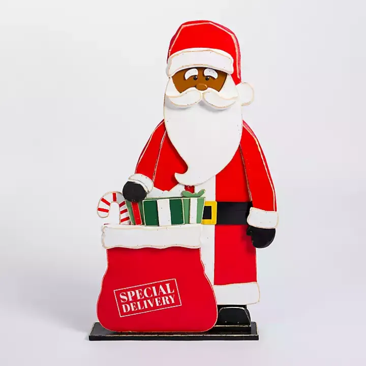 Merry Santa with Presents Porch Figurine