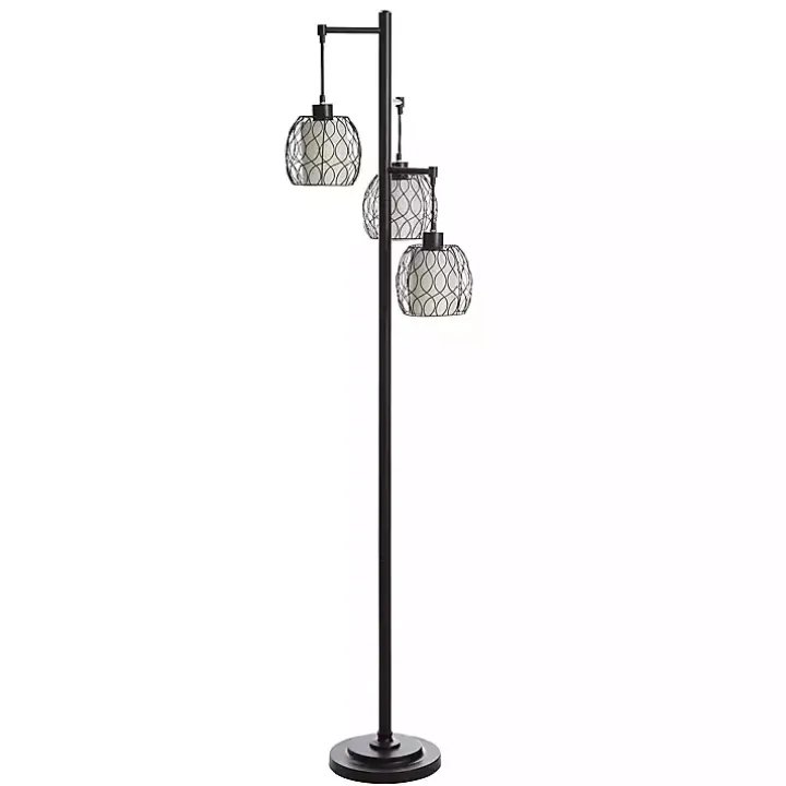 Metal Tiered Woven Cage Robert Floor Lamp
