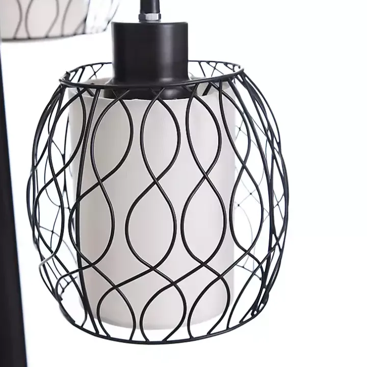Metal Tiered Woven Cage Robert Floor Lamp