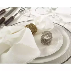 Metallic Gold Wire Napkin Rings, Set of 4