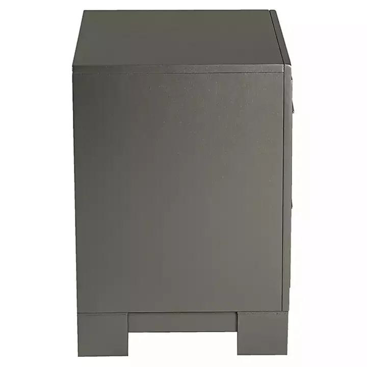 Metallic Gray Wood Jovan Nightstand