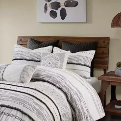 Mia White Striped 3-pc. King Comforter Set