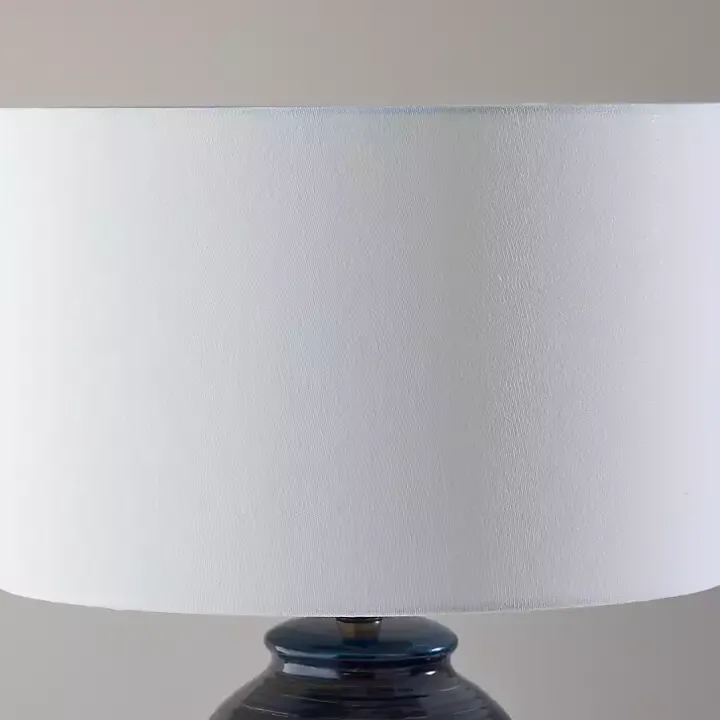 Midnight Blue Ribbed Alexis Table Lamp