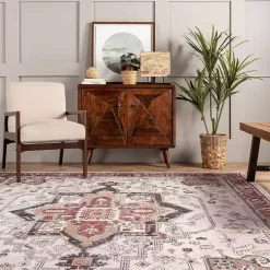 Miley Traditional Medallion Washable Area Rug, 5x8